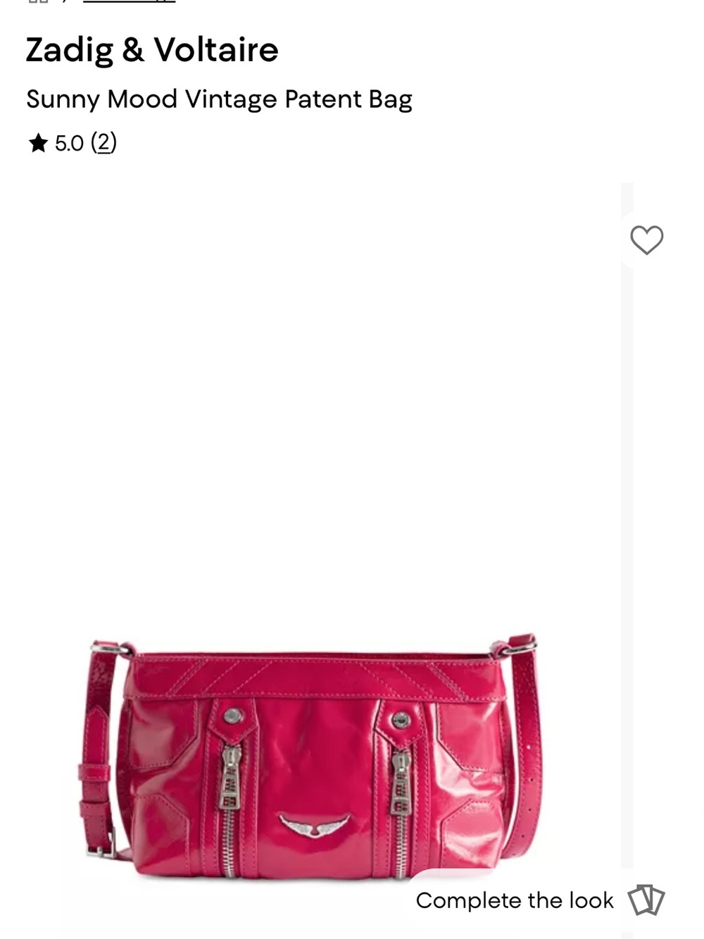 Zadig & Voltaire Patent Leather Crossbody Bag Candy Apple Red